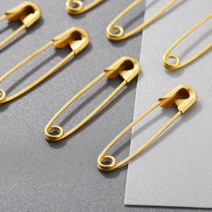 Metal Safety Pins Large Steel Wire Gold Plated Clothing Fastener Jewelry Finding DIY Craft Accessory Brooch