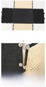 Detailed macro view showing the metal snap fasteners on foldable felt storage basket