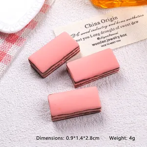 Pink resin sheep chocolate miniature dessert DIY craft accessory for hair clips