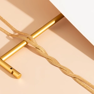 18K vergoldete minimalistische doppelreihige Schlangenkette Halskette für Damen