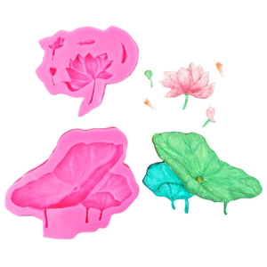 Détails des moules en silicone pour créer des fleurs de lotus et des nénuphars