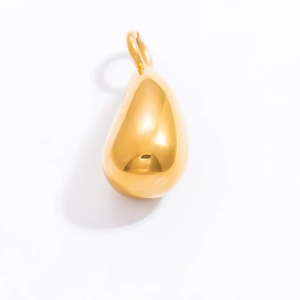 Pendentif goutte en acier inoxydable plaqué or 18 carats avec finition miroir brillant