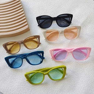 Kids Cat-Eye Sunglasses UV400 Protection Hollow-Out Frame Plastic Resin Trendy Eyewear For Boys Girls