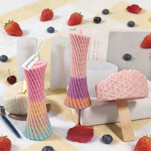 DIY Canton Tower silicone ice cream mold and creative candle making kit on a tablecloth