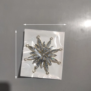 Detailed view of luxury rhinestone snowflake brooch with 12cm dimensions measurement