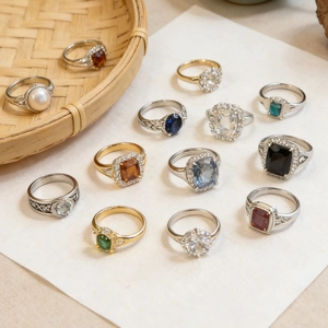 Adjustable Open Rings For Women Copper Zircon Artificial Pearl Enamel Flower Butterfly Vintage Elegant Jewelry Accessory
