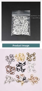 Macro shot of assorted metal lobster clasps for DIY jewelry making in various finishes