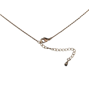 Adjustable bronze necklace extender with lobster clasp and teardrop pendant detail
