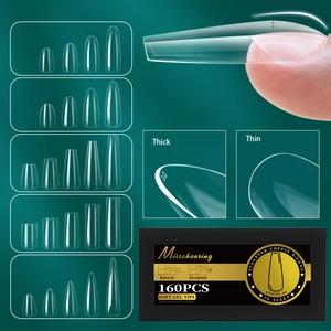 Détail de 16 tailles de capsules Soft Gel X-Long Coffin montrant l'épaisseur et la courbe