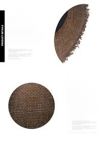Detail showing distressed fringe edges and tight cross-weave texture of a brown straw hat