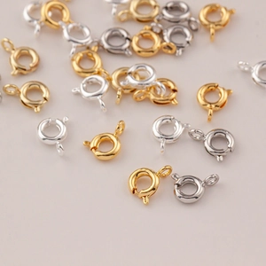 Goldene und silberne 14K vergoldete Federringverschlüsse für DIY Schmuckherstellung