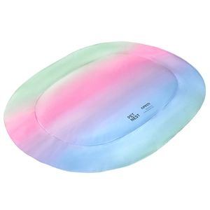 Rainbow gradient pet cooling mat with macaron colors for dogs and cats during summer