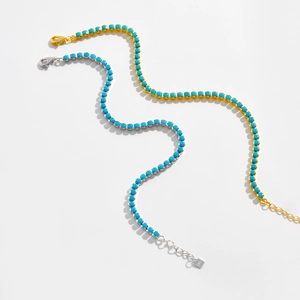 Elegant S925 sterling silver bracelets with turquoise stones in gold and silver finish