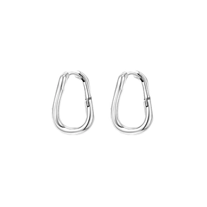 Boucles d'oreilles minimalistes en U torsadé argenté poli pour femmes