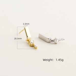 S925 sterling silver pearl earrings with zircons in gold and silver finish