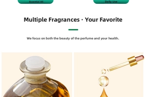 Detail of square glass car perfume bottle with amber liquid and golden dropper