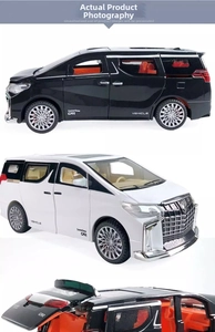 Detail of diecast luxury MPV model with opening doors and realistic interior