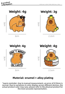Détails de diverses épingles en émail capybara avec finition laquée colorée pour sacs