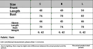 Tableau des tailles détaillé pour haut en maille à épaules dénudées en S, M, L en cm