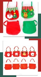 Diverse Weihnachtsgeschenktüten im Set mit 3D-Motiven von Weihnachtsmann und Rentier
