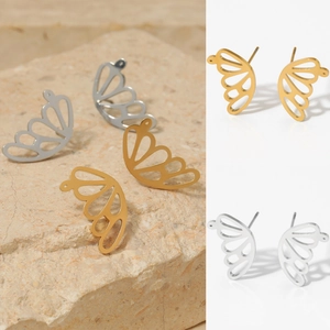 Butterfly Wing Stud Earrings Hollow 316 Stainless Steel Vacuum Plated Elegant Minimalist Dainty Jewelry Accessories Women