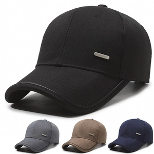 Fashion Baseball Cap Cotton Adjustable Sun Protection Outdoor Sports Casual Simple Metal Label