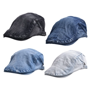 Vintage denim ivy cap for men and women in four washed colors with metal side buckle
