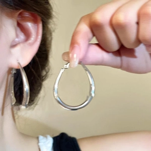 Minimalistische Ovale U-Förmige Creolen Für Damen Legierung Poliert Gold Silber Temperament Schmuck Täglich Casual Accessoires