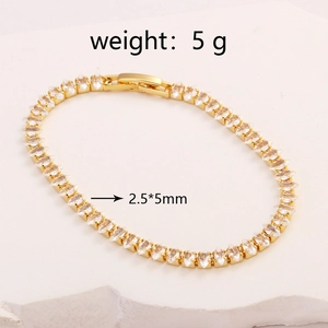 Detailansicht des Gold-Tennisarmbands mit Marquise-Zirkonia, Abmessungen und 5g Gewicht