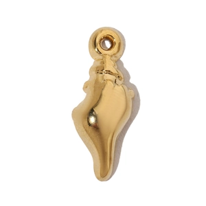 Polished gold stainless steel conch shell charm pendant for DIY jewelry making