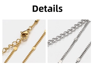 Detailed close-up of gold and silver lobster clasps with extension chains for jewelry making