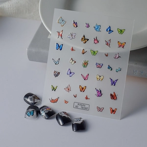 5D Embossed Butterfly Nail Stickers Self Adhesive Waterproof Manicure Decor Elegant Fashion Women