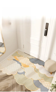 Détail du paillasson nordique en PVC avec motifs ondulés et bords découpés DIY