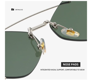 Detail der weichen Silikon-Nasenpads bei der Polygon-Sonnenbrille mit Metallrahmen
