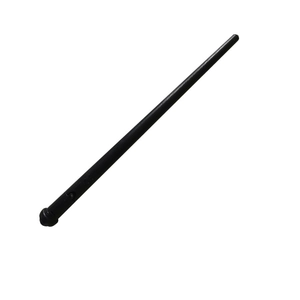 Detailed close-up of a black glowing magic wand for Halloween wizard roleplay and costumes
