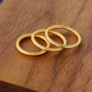 Vintage Gold Alloy Frosted Matte Band Ring For Women Men Minimalist Geometric Plain Solid Circle Traditional Style Finger Jewelry
