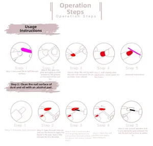 Detailed step-by-step instructions for applying and removing French press-on nails