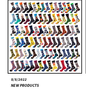 Detailed grid display of colorful patterned low cut liner socks from 2022 collection