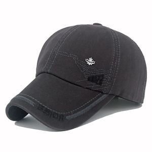 Men's dark grey cotton baseball cap featuring metal maple leaf badge and F&S embroidery
