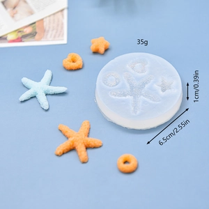Starfish and seashell silicone mold for DIY resin crafts and baking with measurements