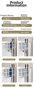 Macro view of carbon steel wall umbrella rack with rustproof coating and hook detail