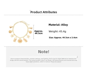 Detailed technical drawing of starfish necklace showing weight 45.4g and size 44.5cm