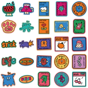 Set of 50 colorful cartoon graffiti stickers with waterproof finish for skateboards and luggage
