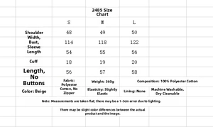 Detailed size chart for girl print sweatshirt showing shoulder, chest, and length measurements
