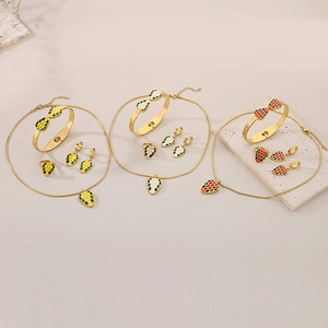 Exaggerated colorful snake jewelry set with necklace bracelet ring and earrings