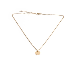 Collier pour hommes avec pendentif disque en acier titane poli doré et chaîne réglable