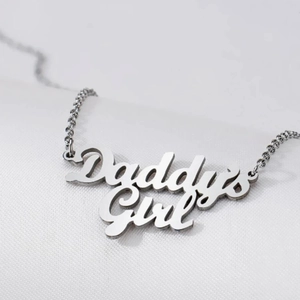 Daddy's Girl Letter Pendant Necklace Stainless Steel Silver Tone Personalized Artistic Jewelry For Daughter