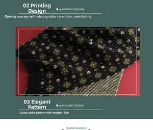 Close-up of Christmas knit scarf showing festive reindeer pattern and durable printing