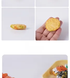 Vista macro del modelo de galleta de gambas de 1 cm con textura realista