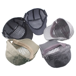 Lot de 5 bérets en coton rayé pour homme avec boucle en métal réglable et couleurs assorties